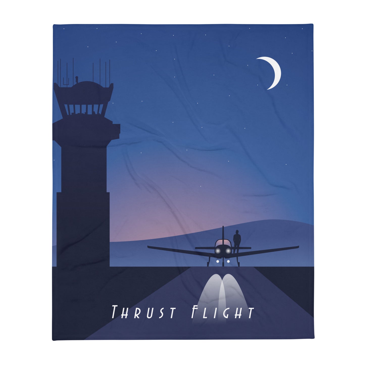 Night at the Airport Throw Blanket
